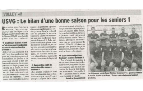 Article Dauphiné libere Seniors 1