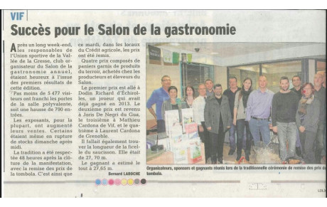 Article Dauphiné Salon de la Gastronomie