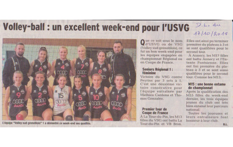 ARTICLE DU DAUPHINE du 17 OCTOBRE